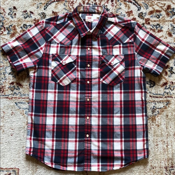 levi's short sleeve western shirt